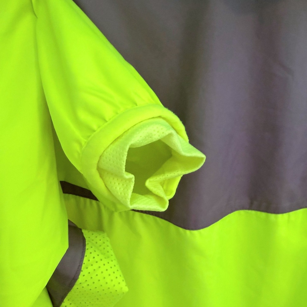 Nike Running Windbreaker Jacket Volt Gray Colorblock Hood Size L Gorpcore - Picture 5 of 9